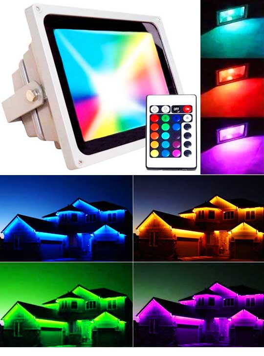 Прожектор RGB 10Вт с пультом